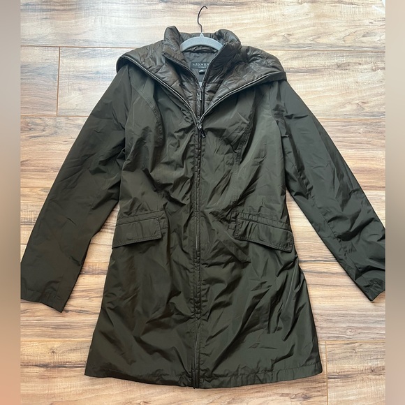 Laundry by Shelli Segal Double layered puffer/corset back hooded coat - Picture 16 of 16